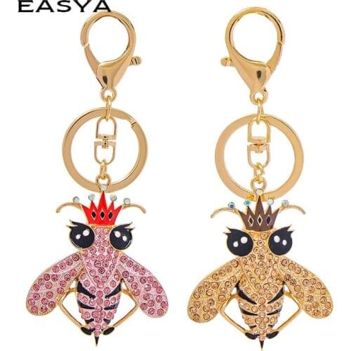 Enamel Insect Alloy Jungle Animal Keychain Key Ring For Women Bag Handbag Charm Jewelry Keychain Car Key Holder