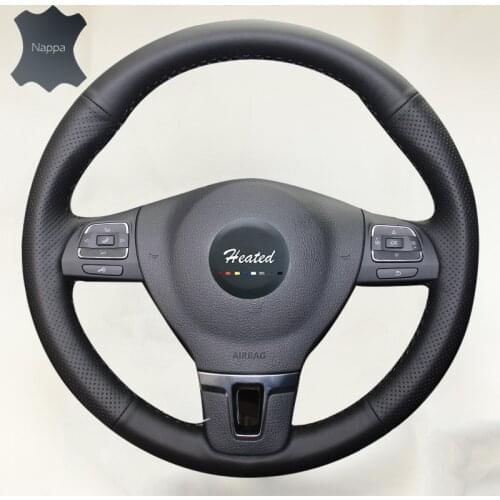 Braid on the Steering Wheel Cover for Volkswagen VW Gol Tiguan Passat B7 Passat CC Touran Jetta Mk with original leather