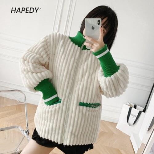 Winter Hit Color Thick Velvet Warm Natural Duck Down Coats Female High Collar Down Parkas Fluffy Warm Down Coats 2021 New Jacket