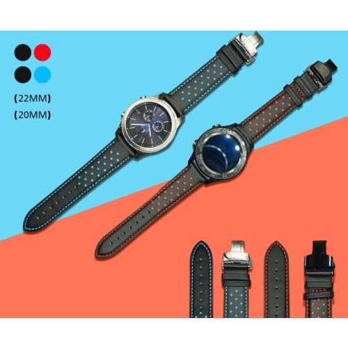 20-22mm Strap For Huawei Watch 2 Pro Genuine Leather Band Butterfly Clasp Band For Samsung Gear S3 Sport S2 Classic Frontier