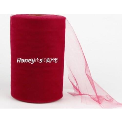 Wine Matt Tulle Roll Spool 6 inch x 100 yard (6inch x 300ft) Tutu Wedding Gift Party Bow Vivid Tulle Roll Spool DIY Dec
