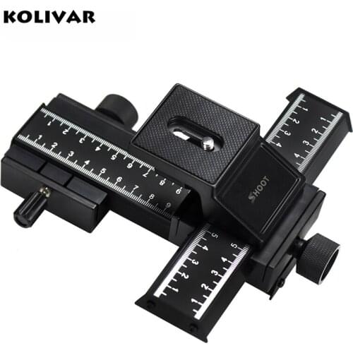 SHOOT 4 Way Macro Focusing Rail Slider Close-up Gimbal For Nikon Canon Samsung Sony DSLR Camera with Standard 1/4" Screw