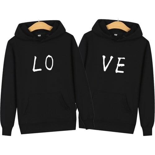 Casual Streetwear Pullover Sportswear Tracksuit Couple Hoodies Lovers Women Men Hoodies LOVE Print Sweatshirt