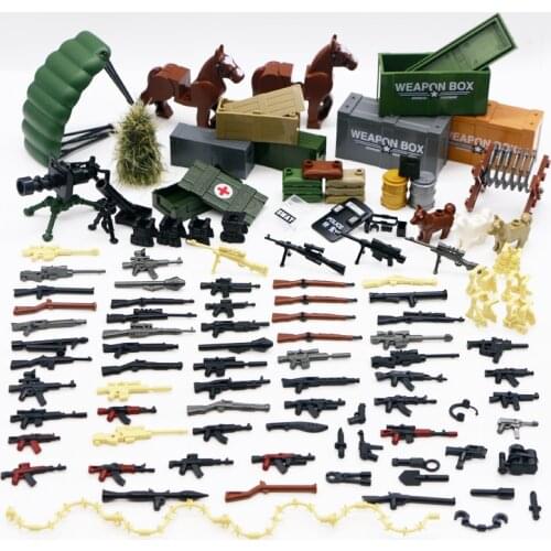 Building Blocks Military WW2 weapon Guns Army Arms city Police Swat Team German 98K Mini Figure Equipment Accessories Bricks Toy