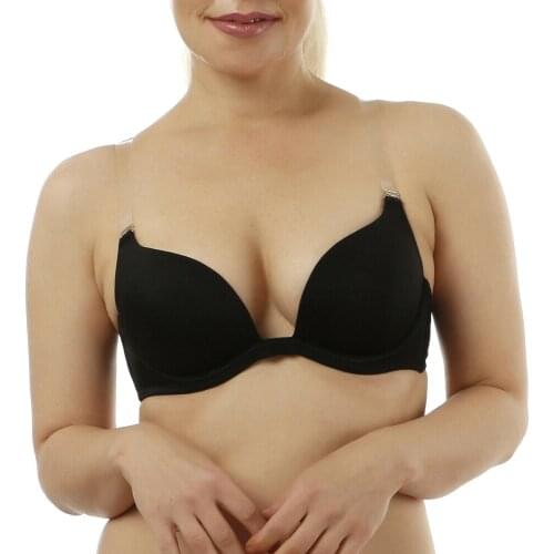 Brand New Women Bra Sexy Bras Quality 30 32 34 36 38 40 42 44 A B C D E Push Up Bras Convertible Transparent Straps Adjusted