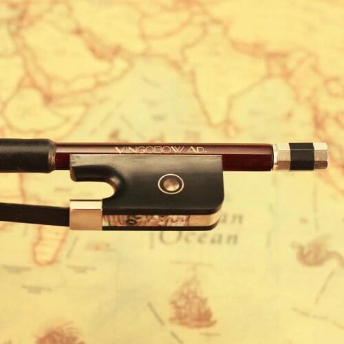 1/2 Szie French Model Double Bass Bow Brazilwood Ebony Frog Nickel Silver Part Black Horsehair 310BFB 68.5cm Wild Sound VingoBow