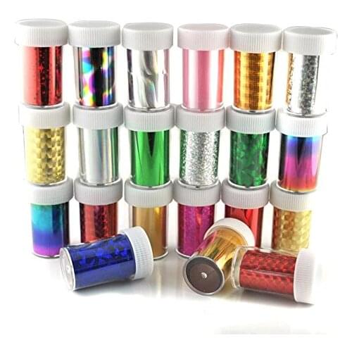 50% OFF 10 rollers Mixed color Fashion Design Nail Art Foils Transfer Glitter Tips Decoration Tool Set(10Rolls,4*120)