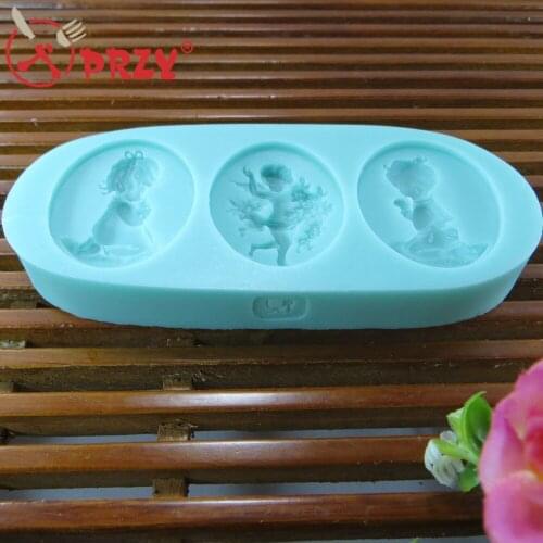 100%food grade material baby pray chocolate silicone mold fondant Cake decoration mold chocolate mold(si214)