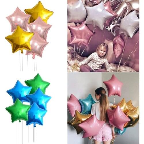 18 inch party decoration balloon 5 pieces aluminum film five-pointed star balloon birthday party wedding home decoration