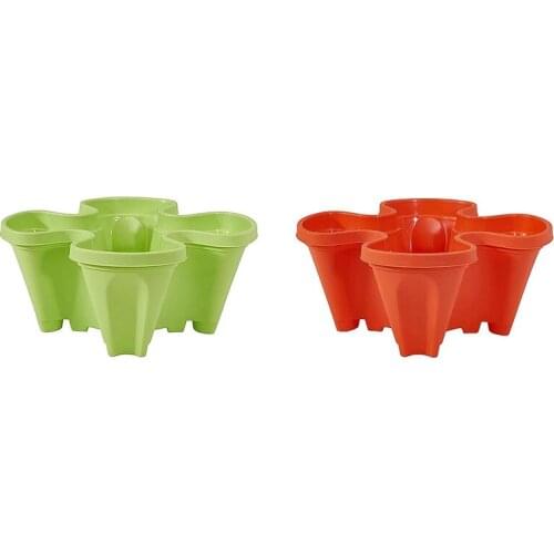 2X Vertical Flower Pots, Bracket Stacking Flower Pots,Top-Down Self-Watering Layer (Green&Red)