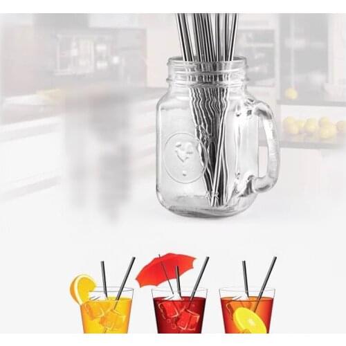 200 pcs 205mm / 8.07" Stainless Steel Reusable Straws For Beer Fruit Juice Drink Eco-Friendly Straight Metal Drinking Straw