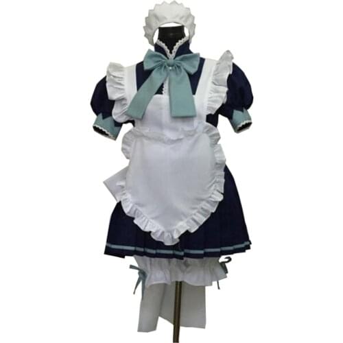 2017 Tokyo Mew Mew Power Mint Aizawa Maid Clothing Blue Dress Cosplay Halloween Costume