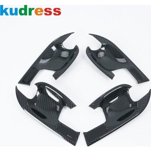 For Audi Q5 2018 2019 2020 Carbon Fiber Exterior Door Handle Bowl Cover Trim Decoration Cup Frame Covers Car Accessories 4pcs