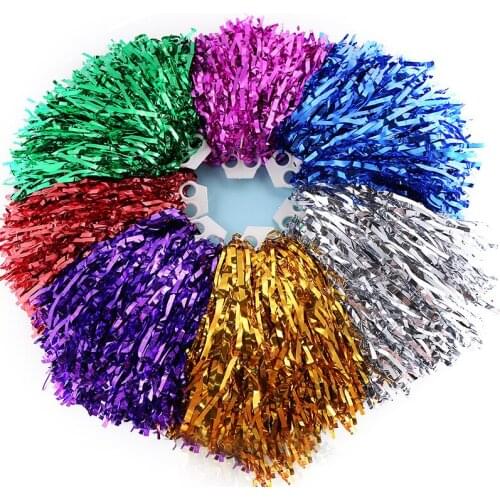 48Pcs/lot Hot Sale Cheer Dance Sports Supplies Competition Cheerleading Pom Poms Flower Ball Lighting Match Fancy Pom Poms