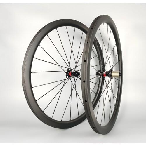 Full carbon fiber wheels 700C 38mm depth 25mm width Clincher/Tubeless/Tubular Road disc brake bike wheelset UD matte finish