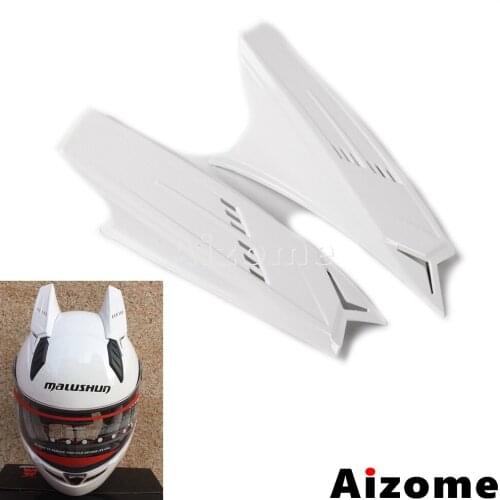 White Racing Helmet Horn Dirt Bike Horns Ears Motorbike Scooter Helmet Stick Horns For YOHE A-GV ICOM HJC TANKED SHARK Helmets
