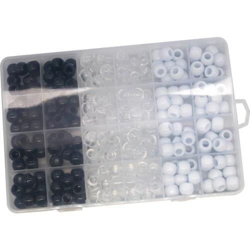 DIY Craft Beads 240Pcs Round Ponyy Beads 12x10mm Hair Braid Dreadlocks Beads