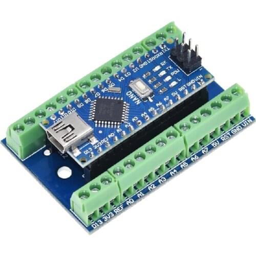 1pc NANO V3.0 3.0 Controller Terminal Adapter Expansion Board NANO IO Shield Simple Extension Plate For Arduino AVR ATMEGA328P