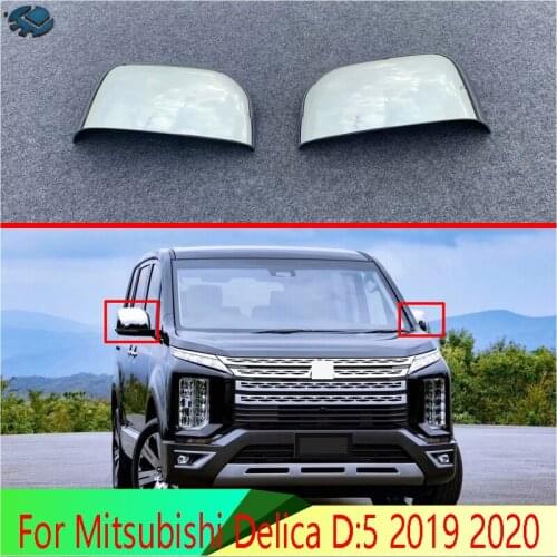 For Mitsubishi Delica D:5 2019 2020 Car Accessories ABS Chrome Door Side Mirror Cover Trim Rear View Cap Overlay Molding Garnish