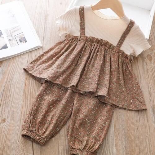 Cotton Childrens Sets Infant Kids Girls Clothes Children Clothing Sets Summer Baby Cute T-Shirt + Shorts Two-Piece outfit 1year