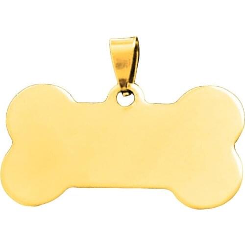 Pet Name Tags Cute Personalized Engraved Stainless Steel Dog Cats Pet ID Name Blank Bone Tags Bone Shape Blank for dogs or cats