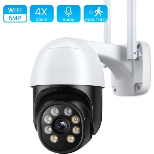 5MP PTZ Wifi IP Camera 3MP 1080P 4X Digital Zoom Security CCTV Camera AI Human Detect Auto Tracking P2P Wireless Camera Outdoor