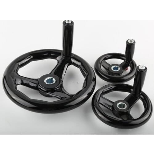 Round Bakelite Milling Machine Lathe CNC 3D Printer Spoked Hand Wheel 3 Hand Wheel 12*100mm/12*125mm/16*160mm/18*200mm/20*250mm