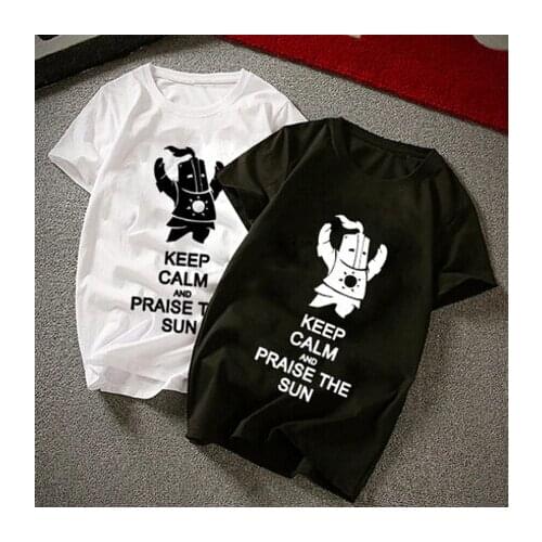 Hot Game DARK SOULS T-shirt Cosplay Praise the sun T shirt Fashion Cotton Summer Hot Tees