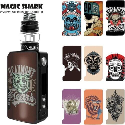 Magic Shark 2.5D Stereo Hot Sale Skull Lion Bear Beast Vape Kit Pod Case Cover Sticker Film Skin for Voopoo Drag II 2