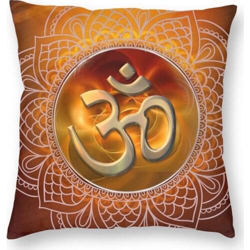 Soft Mandala Om Throw Pillow Case Decoration Square Buddhism Aum Yoga Meditation Cushion Cover 40x40cm Pillowcover