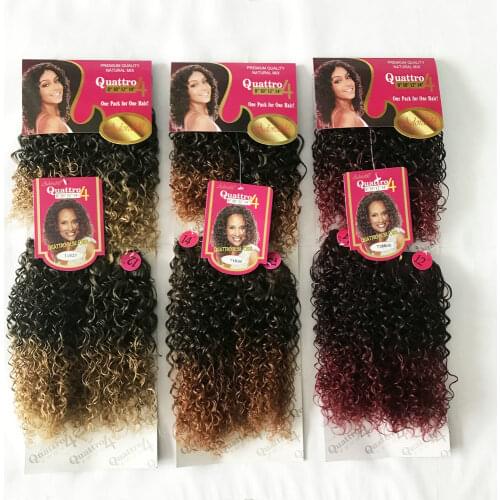 Adorable Synthetic Hair Extension Weave Bundles / QUATTRO bebe CURL / 10-14inch Natural Color Brazilian African closure4+1