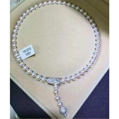 Stunning 9-10mm AAA natural south sea white pearl necklace 24inch silver