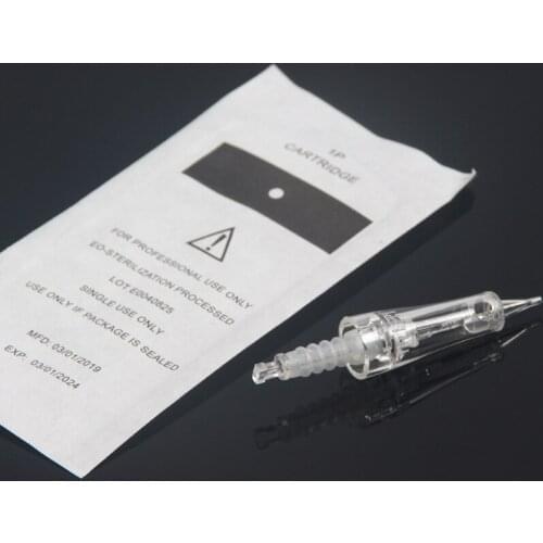 Popular Membrane Tattoo Cartridge Needle Microblading Eyebrow 1RL Round Needles With Rubber For Wireless Permanet Makeup Machine