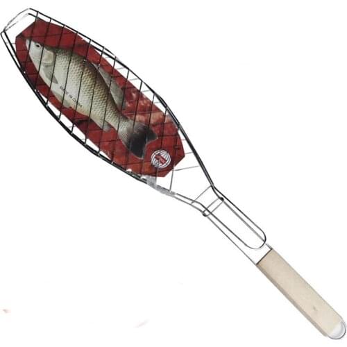 Portable Burger Mesh BBQ Roasting Fish Grilling Basket Vegetable With Folding Handle DIY Flexible Nonstick Outdoor BarbecueTool