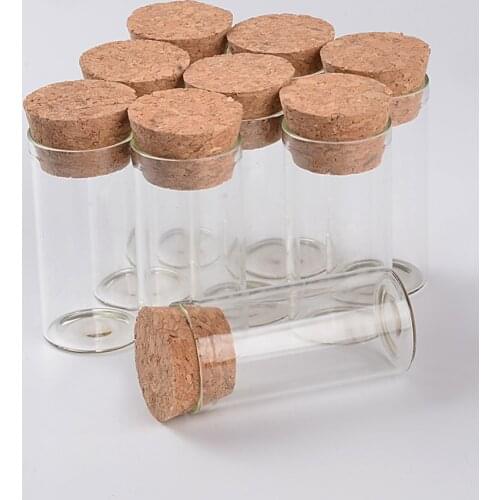 12ml Empty Glass Test Tube Bottles With Cork Stopper Transparent Mini Vials Jars Food Spice Bottles 100pcs Free Shipping