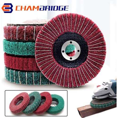 4"/4.5" Nylon Fiber Flap Grinding Wheel Polishing Buffing Disc Pad Abrasive Brush Rotary Tool For Angle Grinder