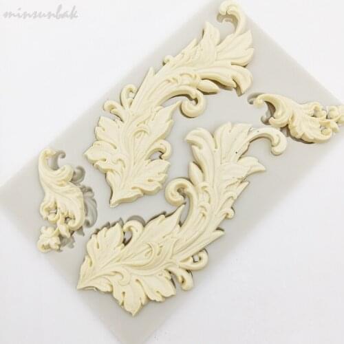 Minsunbak Food Grade Silicone Mold European Embossed Shape Cake Border Decoration Tools Chocolate Gumpaste Mold