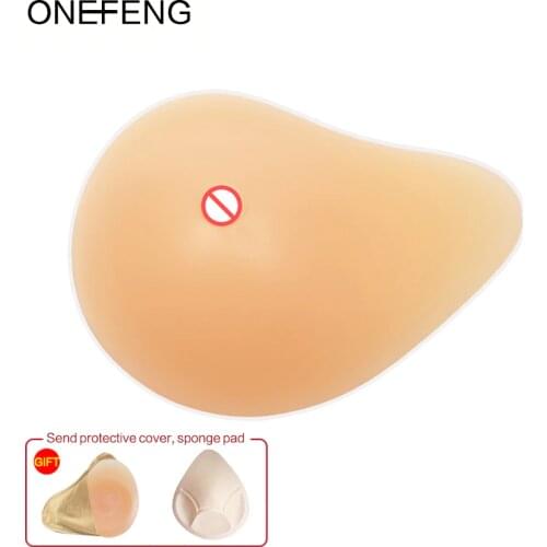 ONEFENG 600-1000g Silicone Fake Breast Form Mastectomy Breast Cancer Woman Artificial Boob False Chest Soft Prosthesis