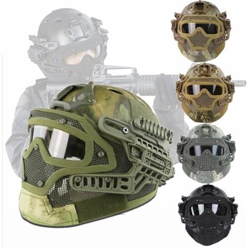 Tactical Helmet G4 System Full Face Mask Helmet with Goggle Military Airsoft hunting Cs Paintball War Game Fast Helmet