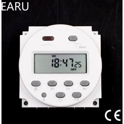 CN101A Timer Switch AC/DC 12V 24V 110V 120V 220V 230V 240V Digital LCD Power Week Mini Programmable Time Switch Relay 8A to 16A
