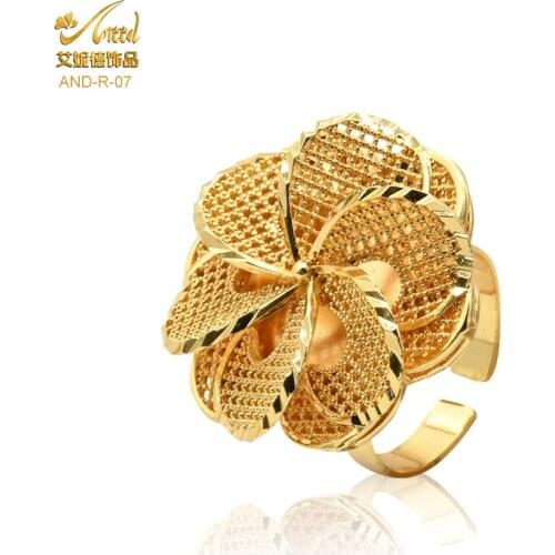 Turkish Luxury Ring Engagement Flower Rings For Women Resizable Nigerian Fashion Gift Jewelry Indian Wedding Vintage Ring