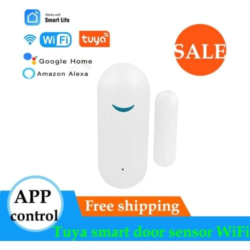 Tuya Smart Door Sensor Wifi Wireless Window Door Status Detector Security Alarm APP Control Compatible Alexa Google Smart Life