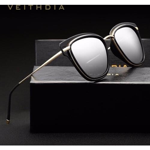 VEITHDIA Womens Sun glasses Polarized Mirror Lens Luxury Ladies Cat Eye Designer Sunglasses Eyewear For Women oculos 3038