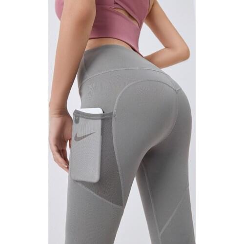 Women Sports Leggings Quick Dry High Waist Yoga Pant Girls Pocket Gym Running Tight Trousers Sexy Peach Hip Joggings Pants Femme