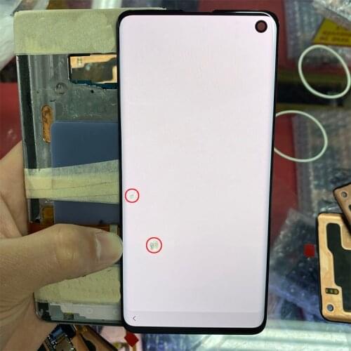 ORIGINAL 6.1'' S10 LCD For Samsung S10 Plus G975 G975F LCD Display With Frame Digitizer Assembly For S10 G973 G973F LCD Repair