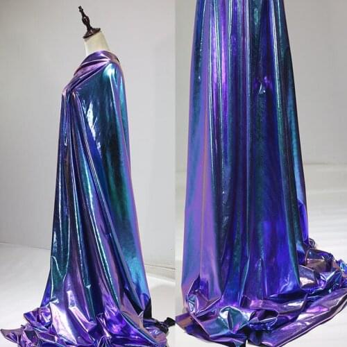 150cm*50cm stretch spandex gradient reflective hot stamping shiny swimsuit national costume stage performance apparel fabric