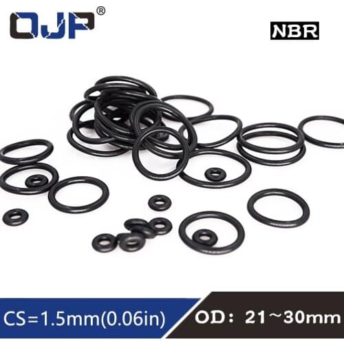 20PC/lot Rubber Ring Black NBR Sealing O Ring CS1.5mm OD21/22/23/24/25/26/27/28/29/30mm O-Ring Seal Gasket Oil Ring Washer