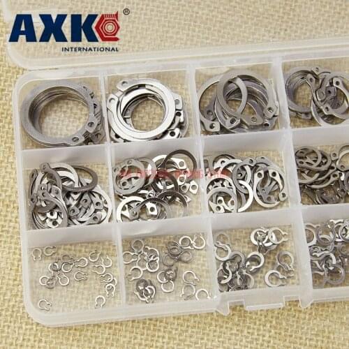 2019 Direct Selling Feet Silicone Gasket 250pcs 304 Stainless Steel Shaft Retaining Ring Set Spring Washer C-type Gasket M3-m25