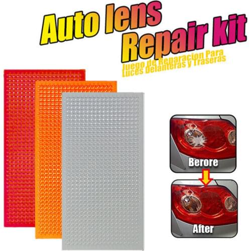 Car Lens Repair Tape Kit Universal Accessories Headlights Taillight Repair Tool Set Lights Crack Polish Red Amber Outdoor 3Pcs