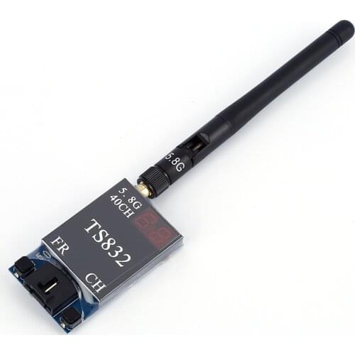 5.8G 40 Channels 600MW FPV Image AV Transmitter System Black TS832